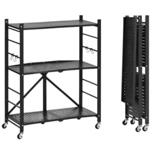 3-Tier Foldable Rolling Storage Shelf