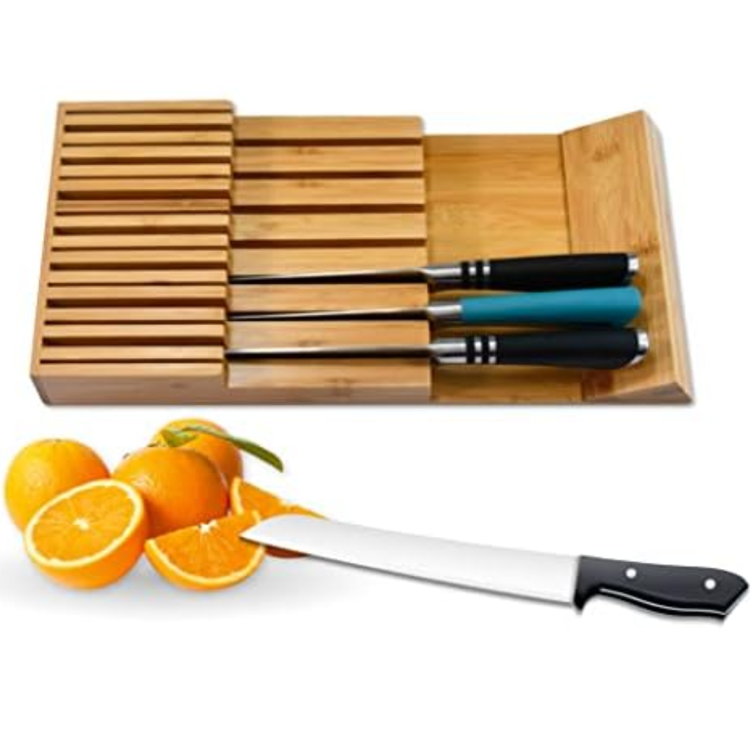 Bamboo 15-Knife Drawer Organizer