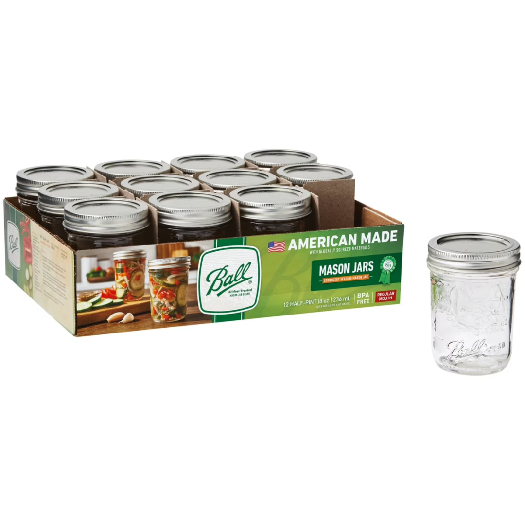 12-Pack Ball 8 oz Mason Jars