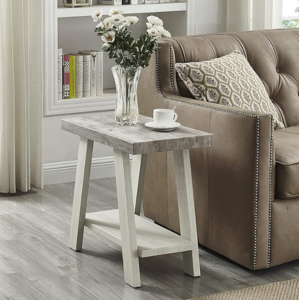 Wood Two-Tone Side Table