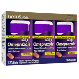 42-Count GoodSense Omeprazole 20mg Delayed Release Tablets
