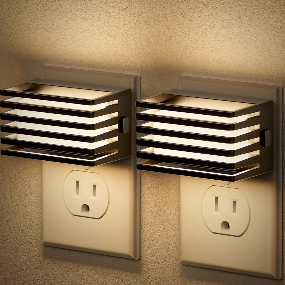 2-Pack LED Dimmable Plug-In Night Lights w/ Light Sensor