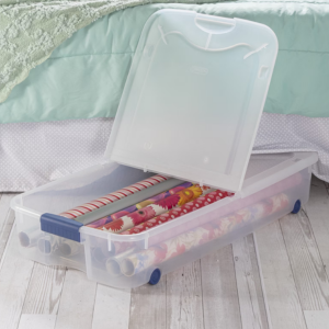 Sterilite 66Qt. Clear Wheeled Storage Bin w/Lid