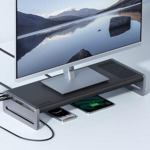 Anker 12-in-1 USB-C Docking Station Monitor Stand w/Wireless Charging Pad