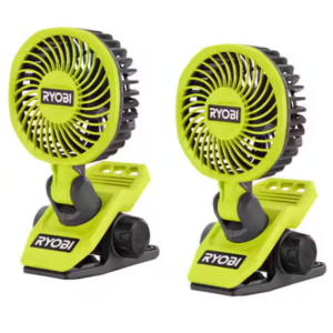 Ryobi 2-Pack USB Lithium Clamp Fans w/Batteries