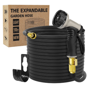 Flexible 100' Garden Hose w/Nozzle