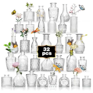 32-Piece Glass Bud Vase Set