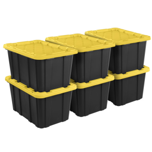 6-Pack Sterilite 27Gal. Industrial Tote