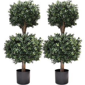 2-Pack Artificial Boxwood 3' Double Ball Topiary Trees