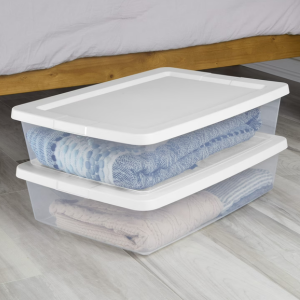 Sterilite 2-Pack 28Qt. Clear Plastic Storage Bins