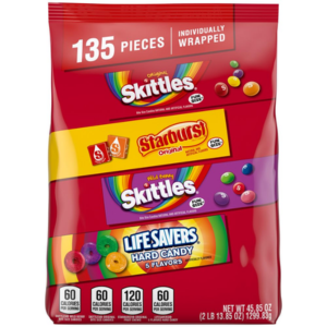 135-Piece Skittles, Starburst & Life Savers Candy Bulk Bag