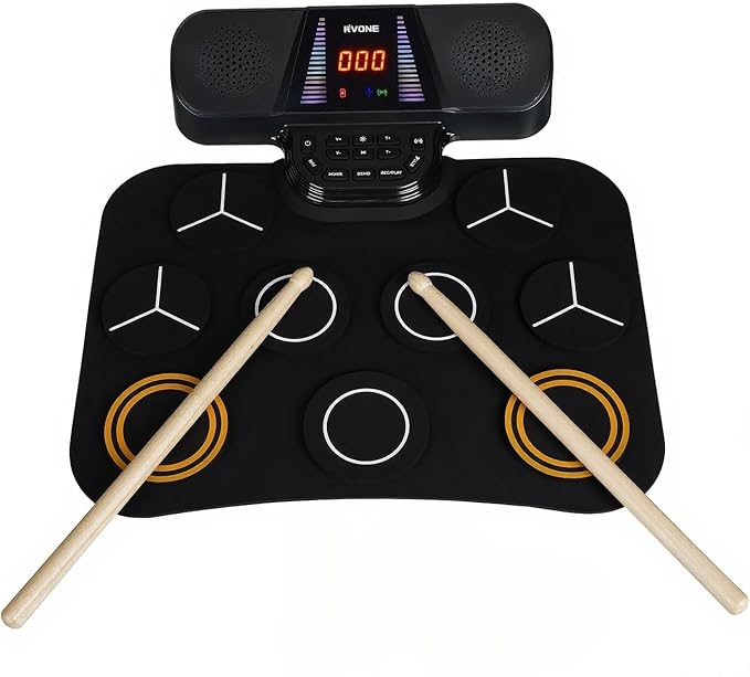 Roll-Up 9-Pad LED Electric Drum Set