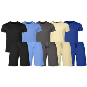 6-Piece Men's Poly Tech Lounge Top & Bottom Set