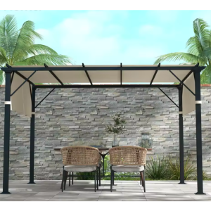 Retractable 10' Patio Steel Pergola