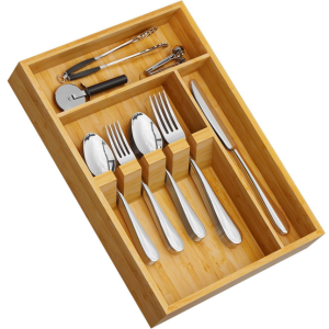 Bamboo Silverware Organizer