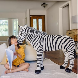 Melissa & Doug 3' Giant Plush Zebra Toy