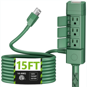 Heavy Duty 6-Outlet 15' Extension Cord w/Power Stake