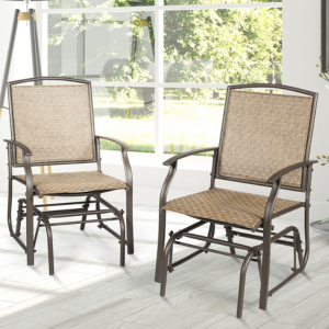 Costway 2-Piece Patio Glider Rocking Chairs