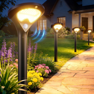Outdoor 6-Pack Solar Motion Sensor Pathway Lights