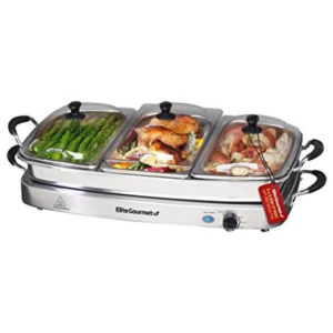 Elite Gourmet Triple Tray Buffet Server