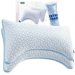 2-Pack King Adjustable Cooling Memory Foam Pillows