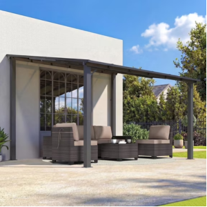 Wall Mount 12' Pergola w/Sloped Roof