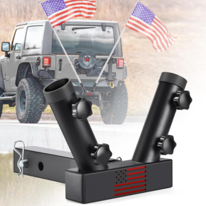 Hitch Mount Dual Flagpole Holder