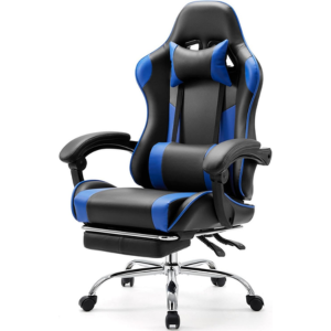 Sweetcrispy High Back Gaming Chair w/Footrest