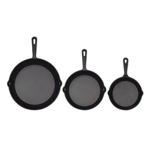 Jim Beam 3-Piece Pre Seasoned Cast Iron Skillet Set