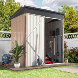 Outdoor 5' Metal Steel Storage Shed w/Sliding Roof