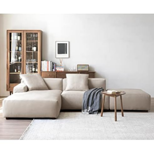 3-Seat Upholstered L-Shape Sectional Sofa Set