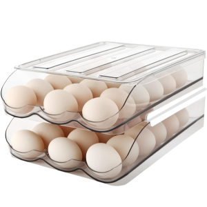 2-Tier Auto Rolling Egg Storage Dispenser