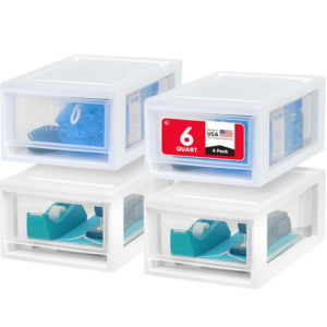 IRIS 4-Pack 6Qt. Stacking Drawers