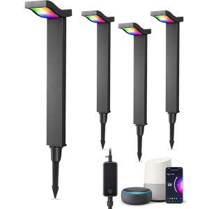 4-Pack RGB Landscape Path Lights w/Alexa