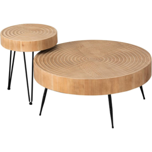 2-Piece Wood Nesting Coffee Table Set