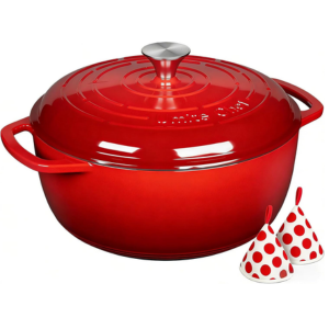 Enameled 6Qt. Cast Iron Dutch Oven w/Lid
