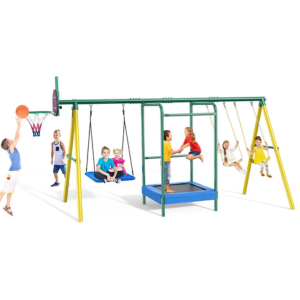Metal Swing Sets, Platform Swing & Basketball Hoop
