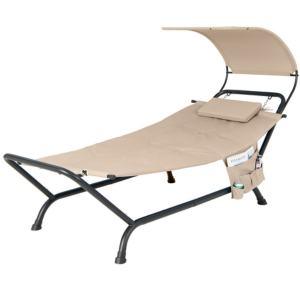 Hanging Curved Chaise Lounge w/Canopy