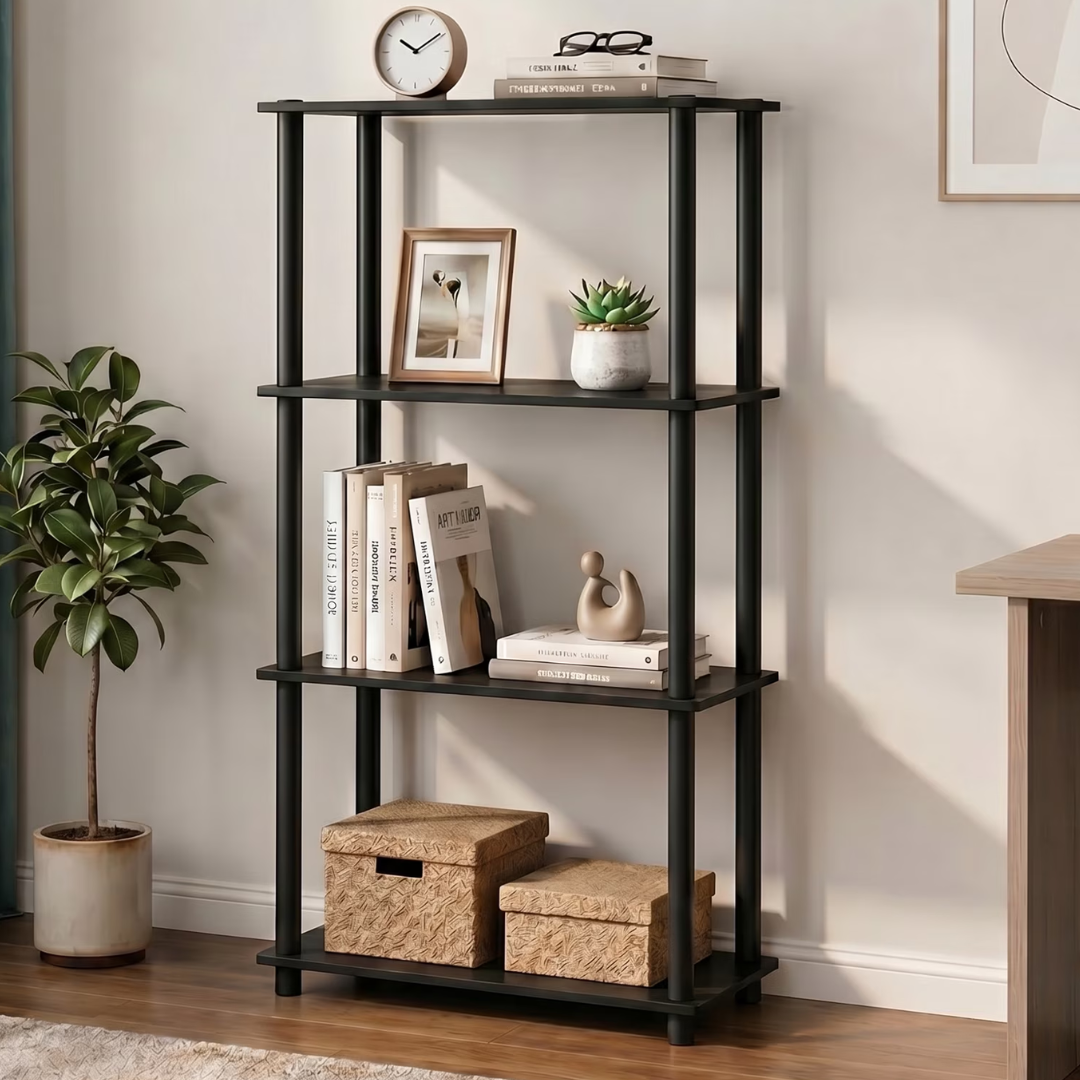 Furinno 4-Tier Turn-N-Tube Book Shelf