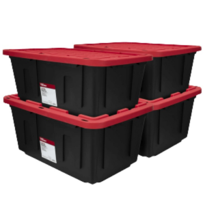 4-Pack Hyper Tough 27Gl. Storage Bin