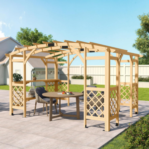 Wood Outdoor 14' Wood Pergola Grape Trellis