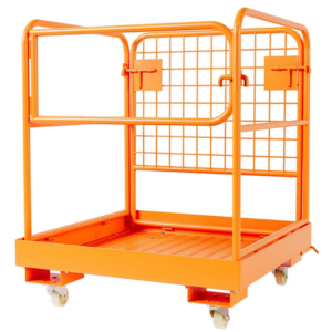 Foldable Forklift Safety Cage w/Wheels