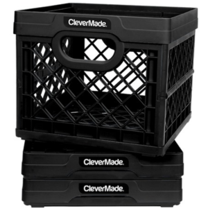 CleverMade 3-Pack 25L Collapsible Milk Crates