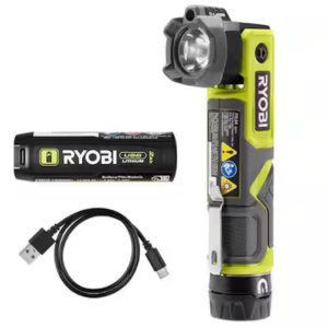 Ryobi Pivoting Cordless Rechargeable Flashlight Kit
