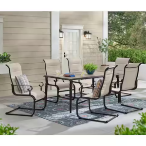 Hampton Bay 7-Piece Metal Padded Outdoor Dining Set