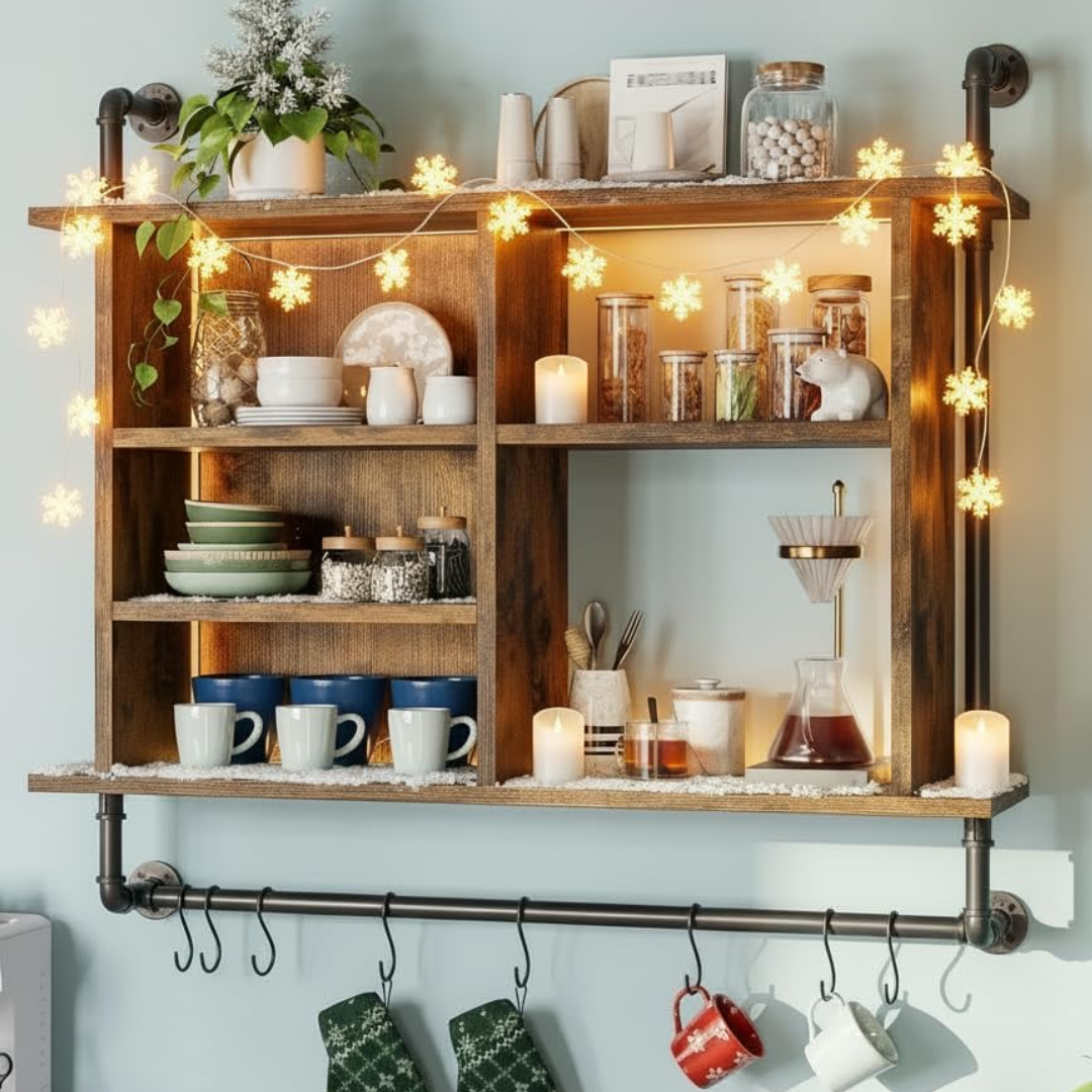 LED 4-Tier Wall-Mount Shelf