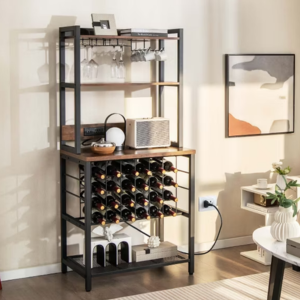 Costway Wine Bar Cabinet w/Charging Station