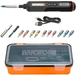Worx 3-Speed 4V Screwdriver w/ 12-Bits & USB-C