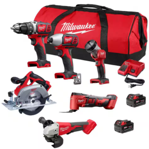 Milwaukee M18 18V Cordless 6-Tool Kit w/2 Batteries