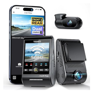 Wi-Fi Dual Dash Cam w/2 Sensors & Voice Control